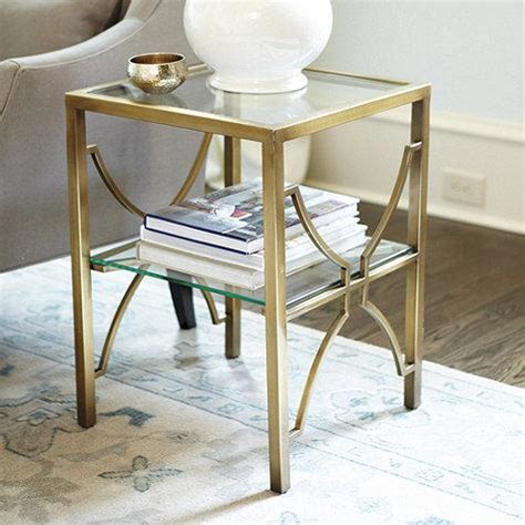 celine glass top brass side table|Brass Glass End & Side Tables You'll Love .